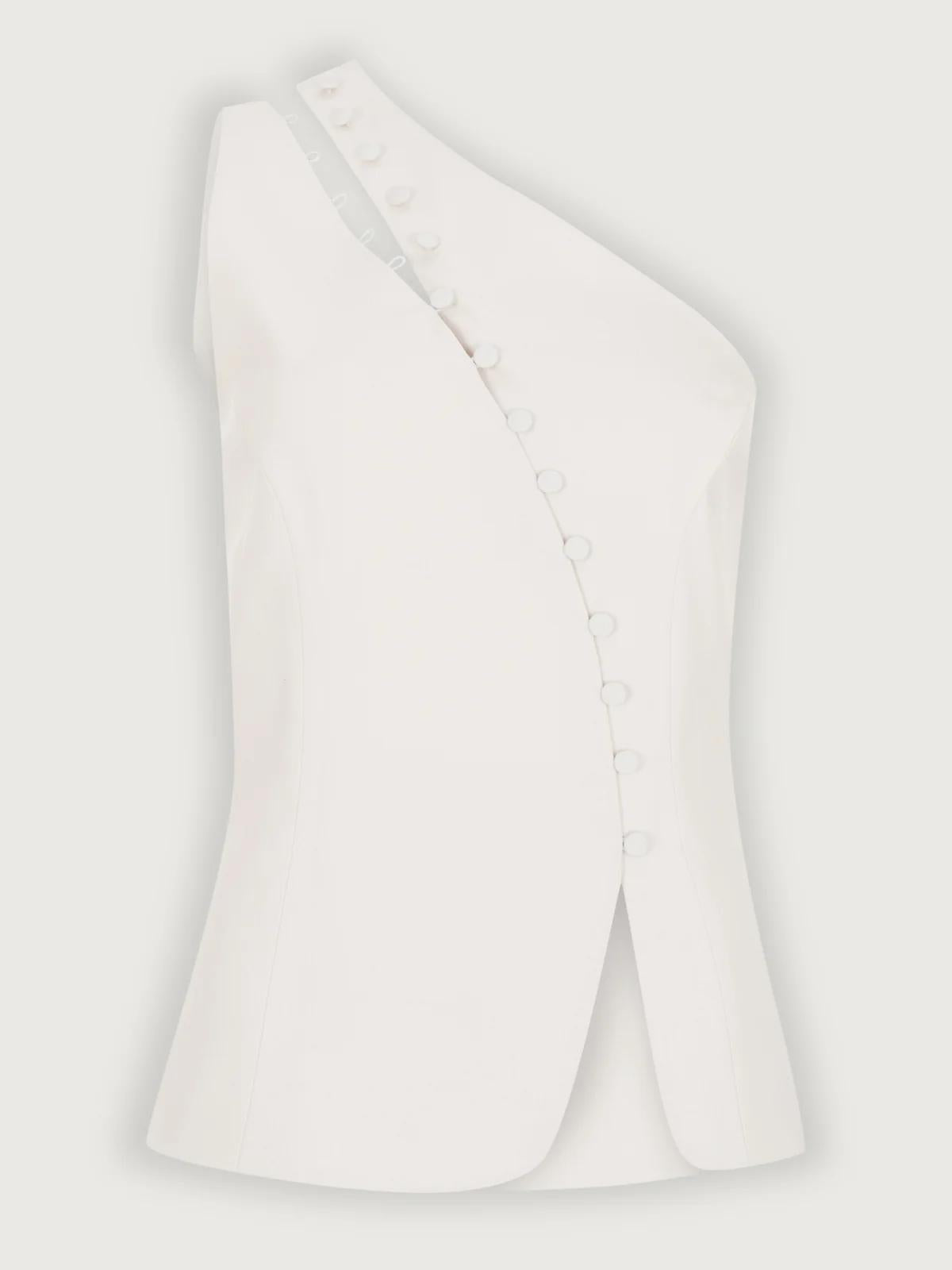 Barbican Ascent™ | One-Shoulder Button Detail Top