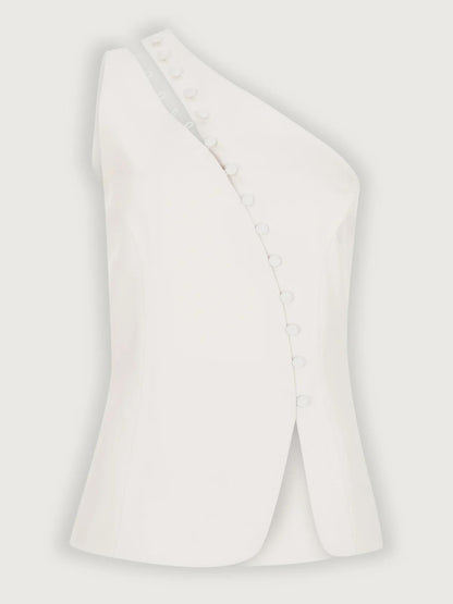 Barbican Ascent™ | One-Shoulder Button Detail Top