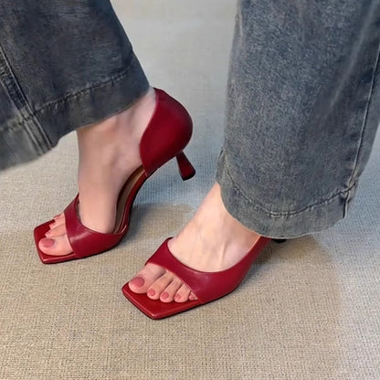 Mayfair Scribe™ | Leather Square-Toe Heels