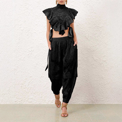 Soho Charm™ | Tie-Strap Lace Crop Set