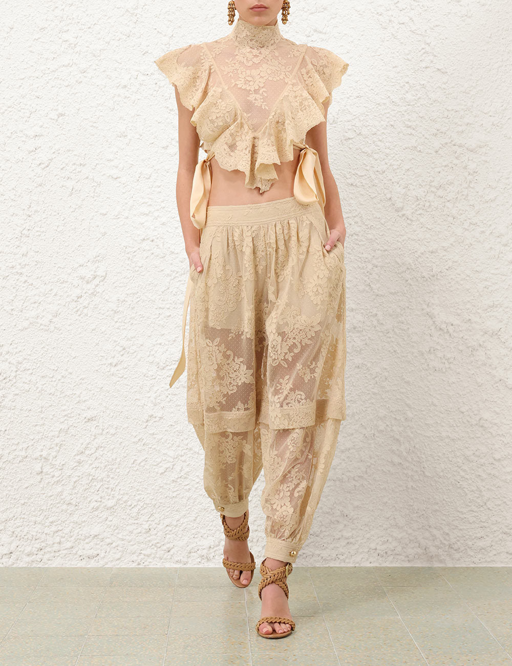 Soho Charm™ | Tie-Strap Lace Crop Set