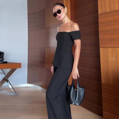 Chelsea Edge™ | Off-Shoulder Vest Suit Set