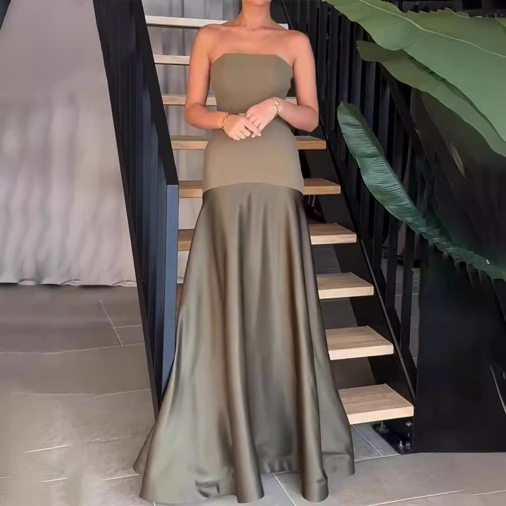 Camden Jewel™ | Strapless Satin Evening Gown