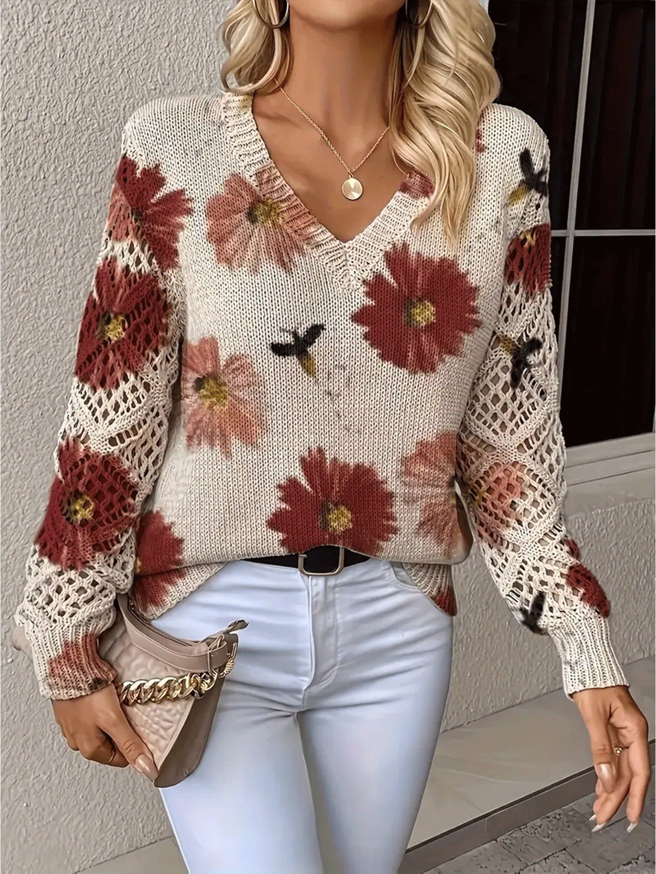 Camden Fleur™ | Knit Floral Print Sweater