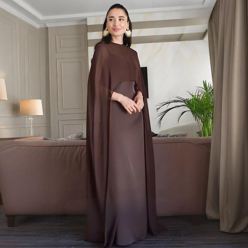Soho Veil™ | Sheer Cape Slip Maxi Dress
