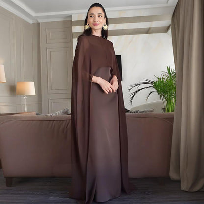 Soho Veil™ | Sheer Cape Slip Maxi Dress