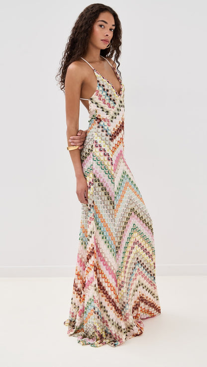 Shoreditch Glow™ | Open Back Knit Maxi Dress