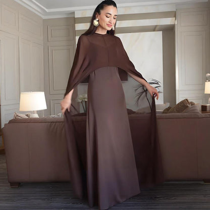 Soho Veil™ | Sheer Cape Slip Maxi Dress