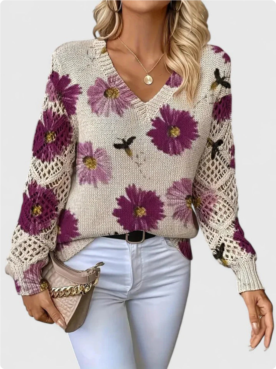 Camden Fleur™ | Knit Floral Print Sweater