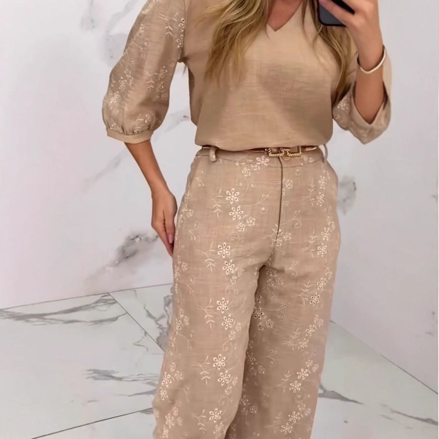 Mayfair Stitch™ | Embroidered Texture Suit Set