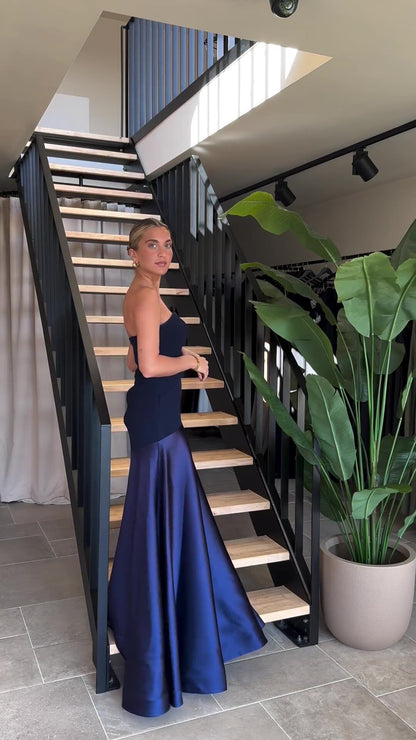 Camden Jewel™ | Strapless Satin Evening Gown