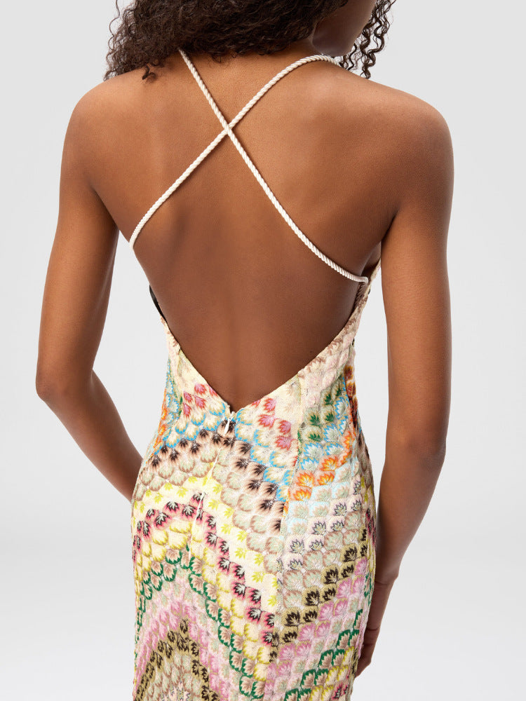Shoreditch Glow™ | Open Back Knit Maxi Dress