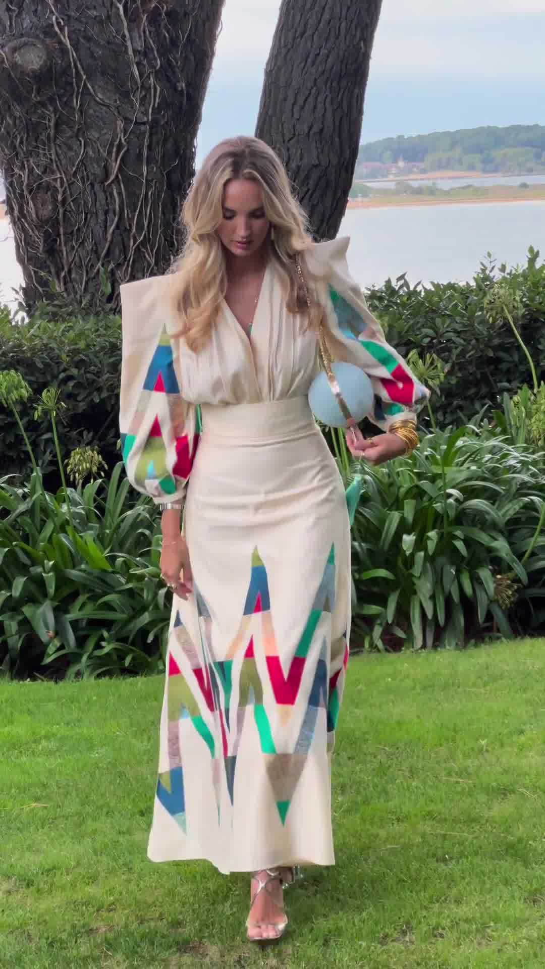 Windsor Edge™ | V-Neck Chevron Midi Set