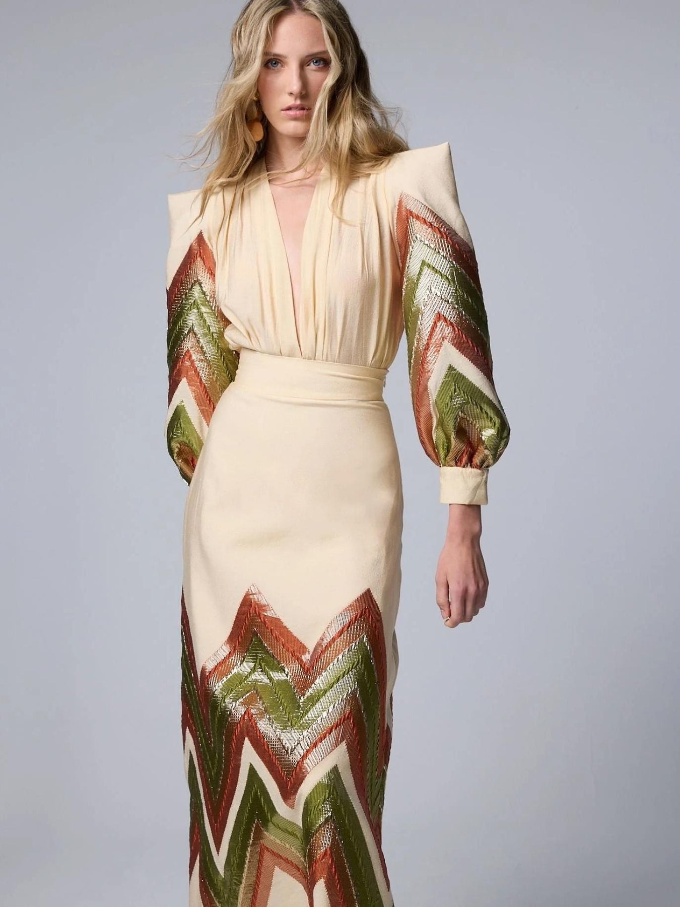 Windsor Edge™ | V-Neck Chevron Midi Set