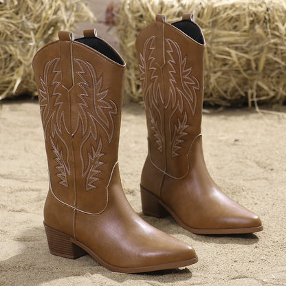 Yorkshire Stitch™ | Western Vegan Leather Boots