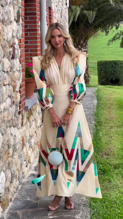 Windsor Edge™ | V-Neck Chevron Midi Set