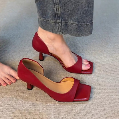 Mayfair Scribe™ | Leather Square-Toe Heels