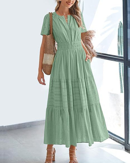 Brighton Belle™ | Floaty V-Neck Day Dress