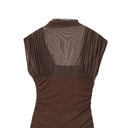 Victoria Bloom™ | Mesh Panel Elegant Maxi Dress