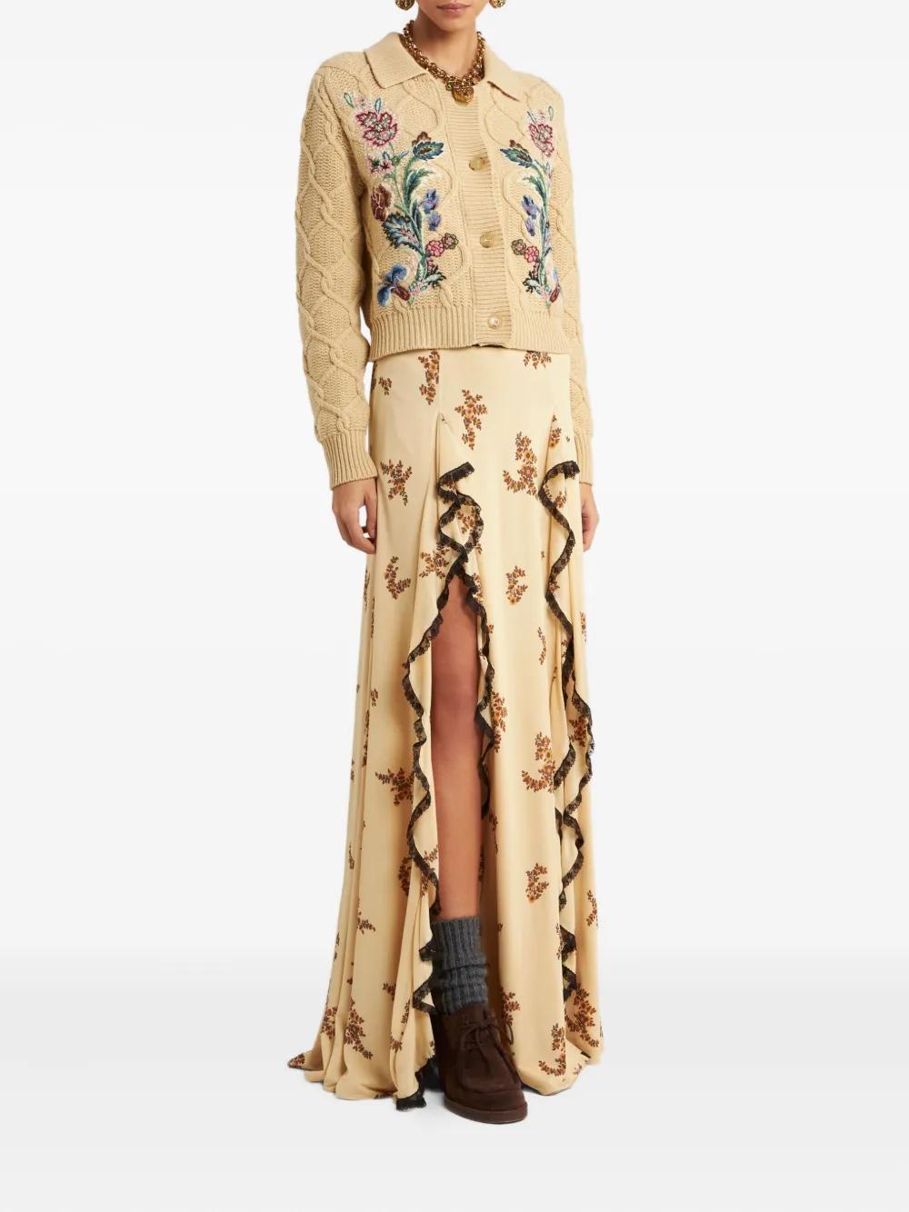 Evelyne Rose™ | Lace-Trimmed Floral Skirt