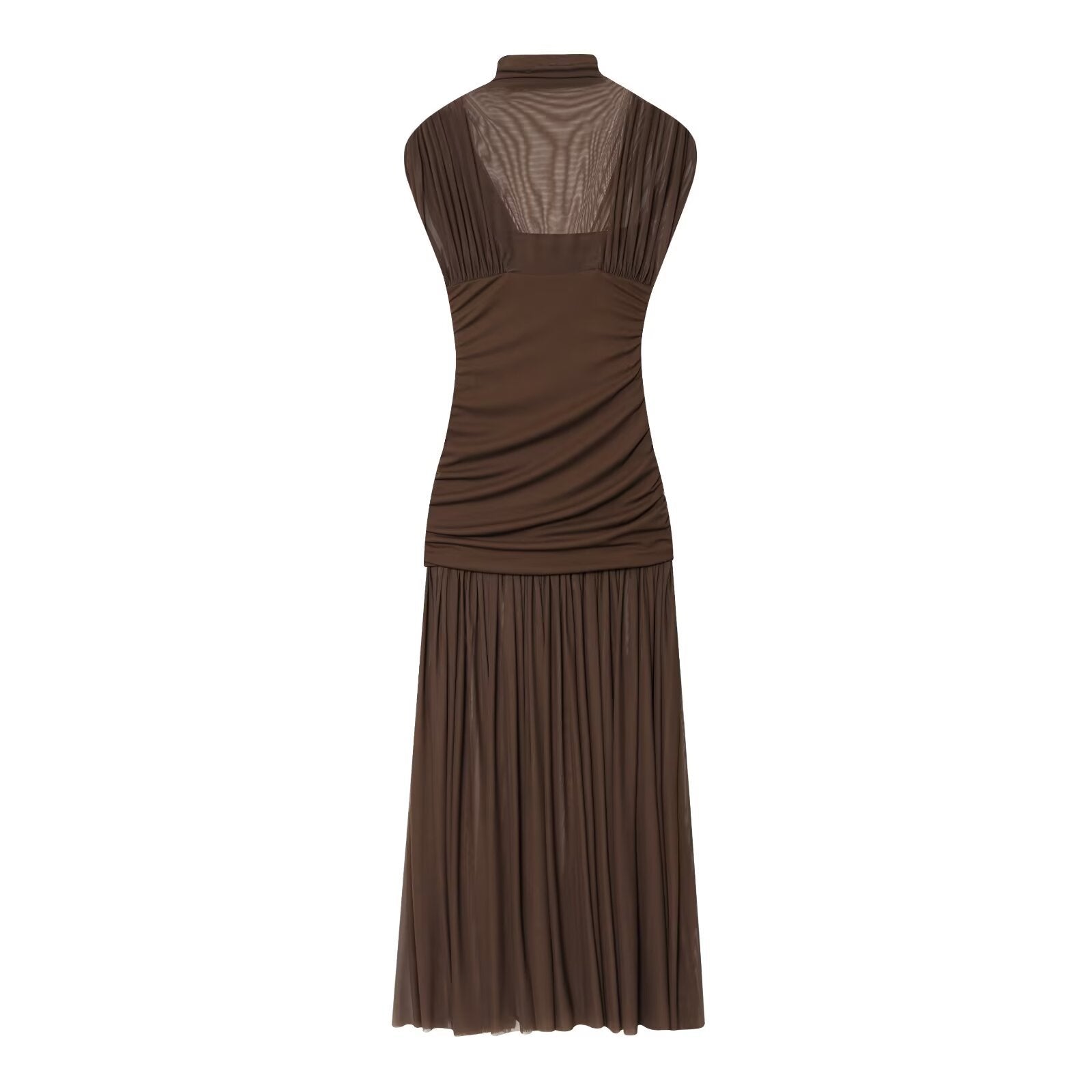 Victoria Bloom™ | Mesh Panel Elegant Maxi Dress