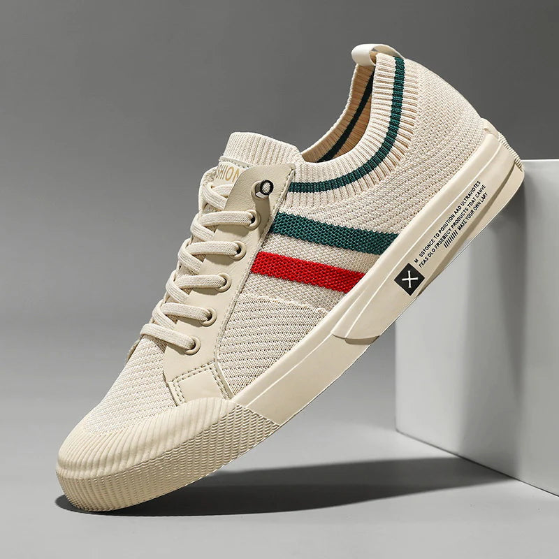 BrightonBreathe™ | Knit Stripe Low-Top Sneakers