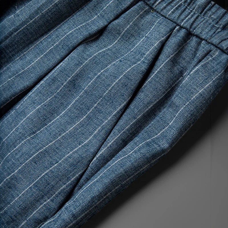 Carrington Line™ | Cotton-Linen Drawstring Trousers