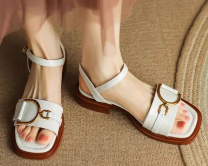 ChelseaStride™ | Square-Toe Buckled Sandals