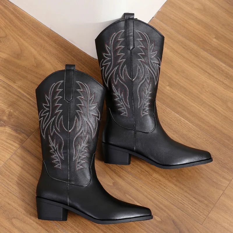 Yorkshire Stitch™ | Western Vegan Leather Boots