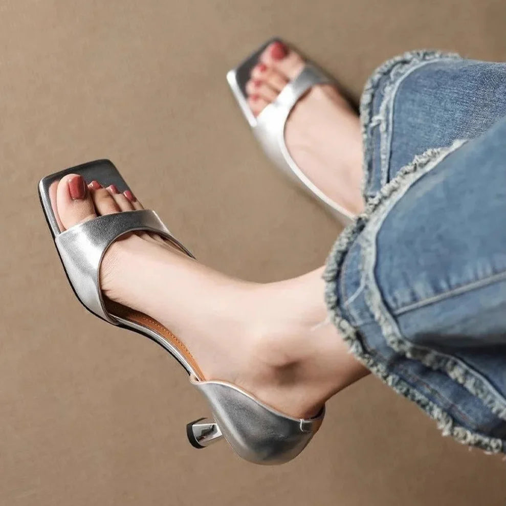 Mayfair Scribe™ | Leather Square-Toe Heels