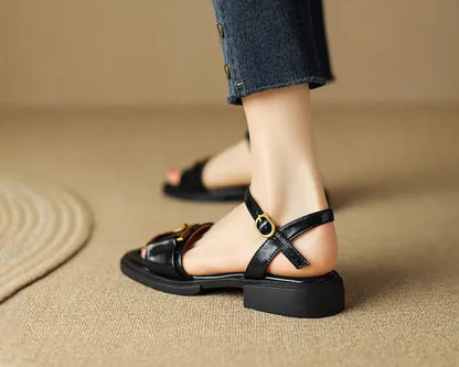 ChelseaStride™ | Square-Toe Buckled Sandals