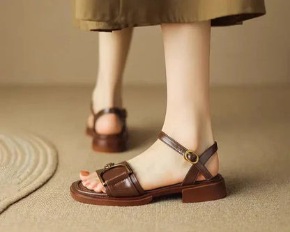 ChelseaStride™ | Square-Toe Buckled Sandals