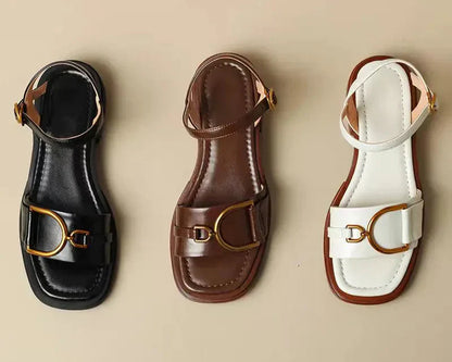ChelseaStride™ | Square-Toe Buckled Sandals