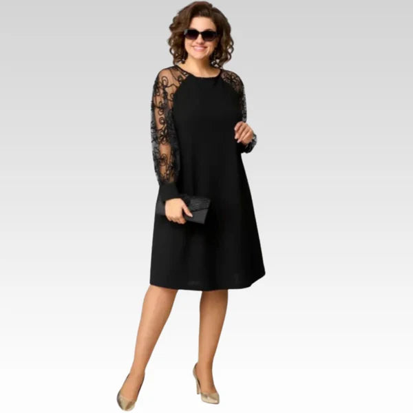 Elora™ | Lace‑Panel Patchwork Dress