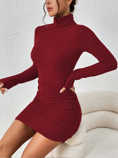 Mira™ | Long‑Sleeve Turtleneck Dress