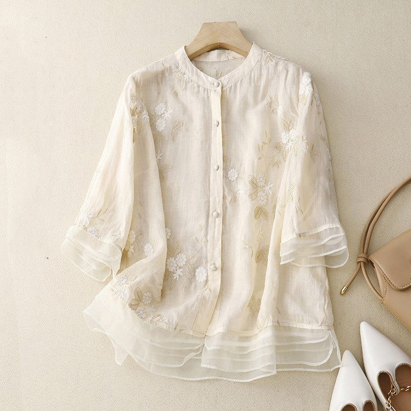 Helena™ | Embroidered Blossom Blouse