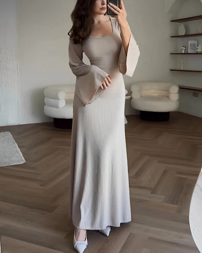 Elegance™ | Long‑Sleeve Knit Maxi Dress