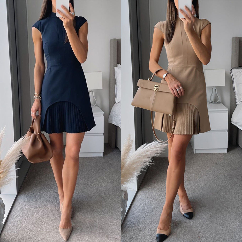 Blenheim Chic™ | High-Neck Pleated Mini Dress