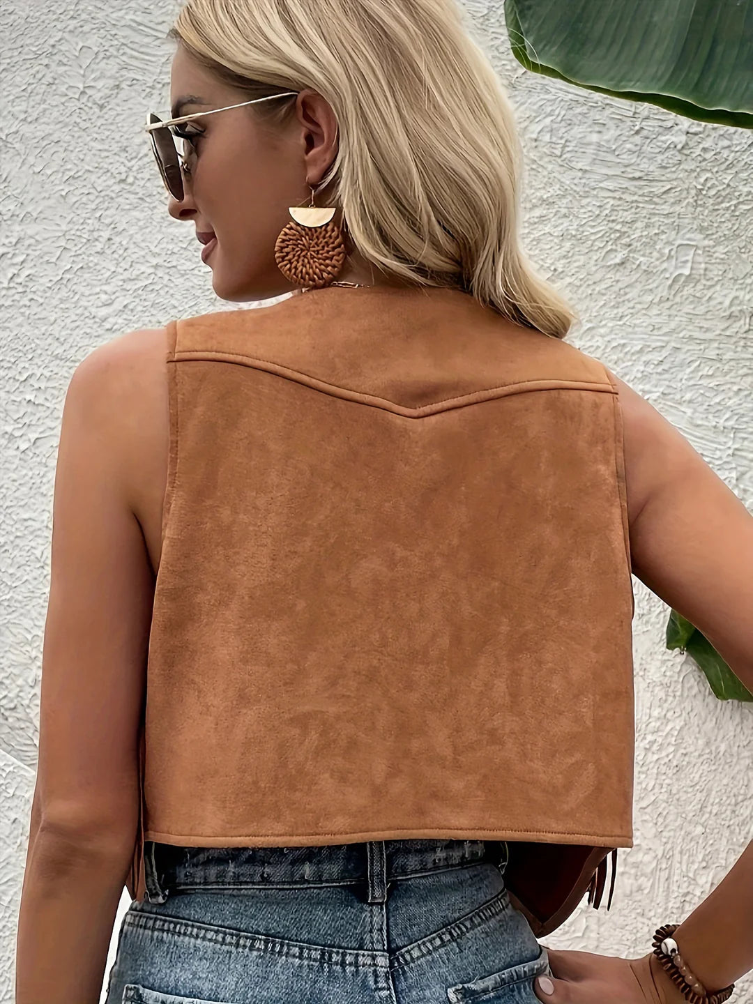 Heath Fringe™ | Cropped Suede Vest