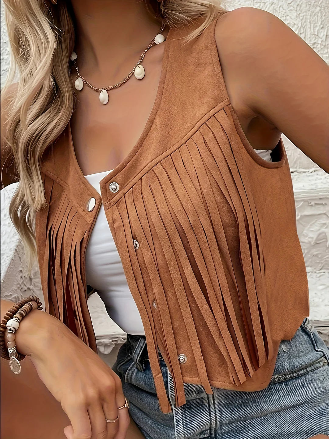 Heath Fringe™ | Cropped Suede Vest