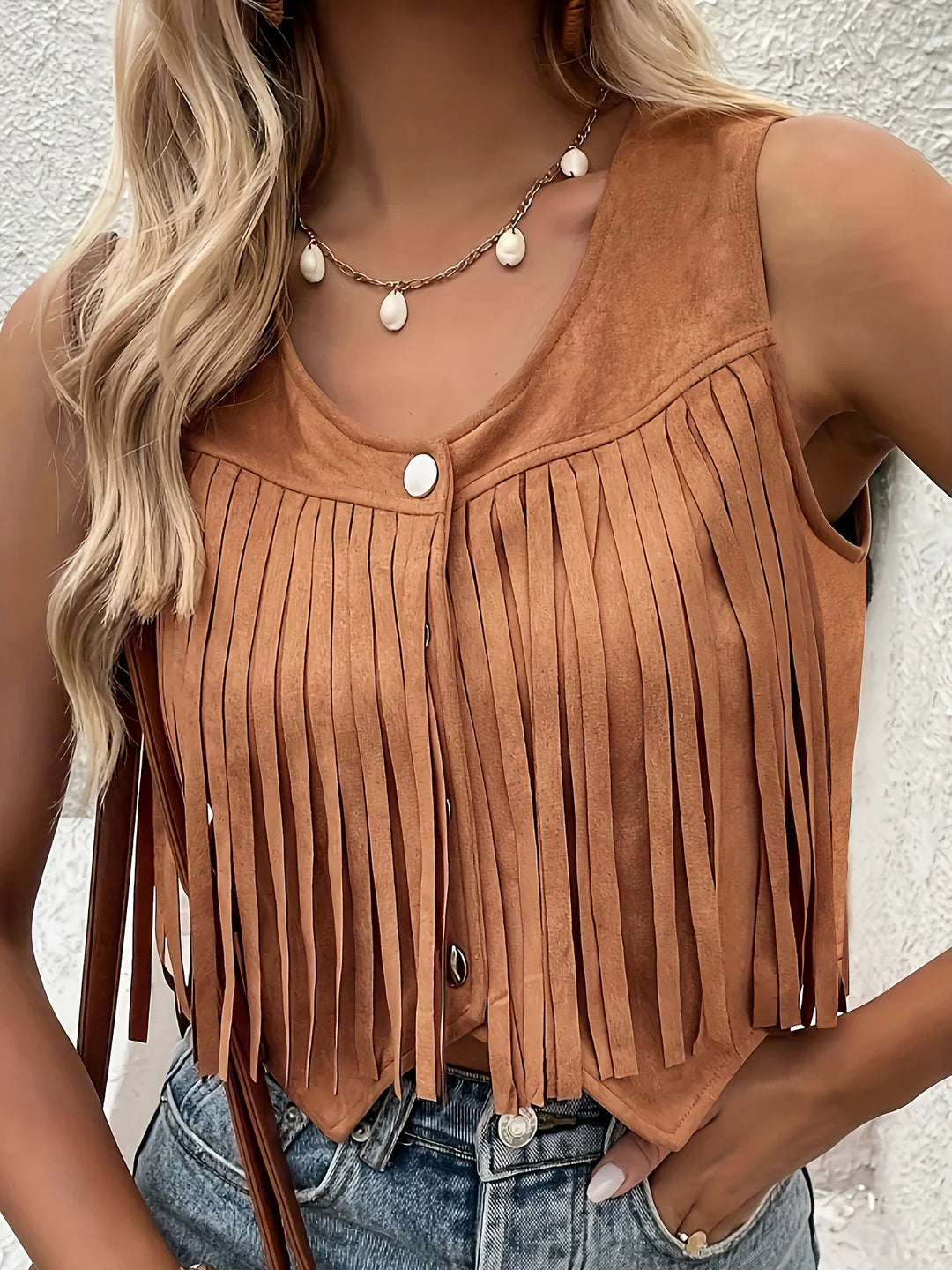 Heath Fringe™ | Cropped Suede Vest