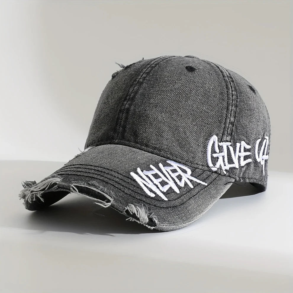 Never Give Up™ | Unisex Graffiti Denim Cap