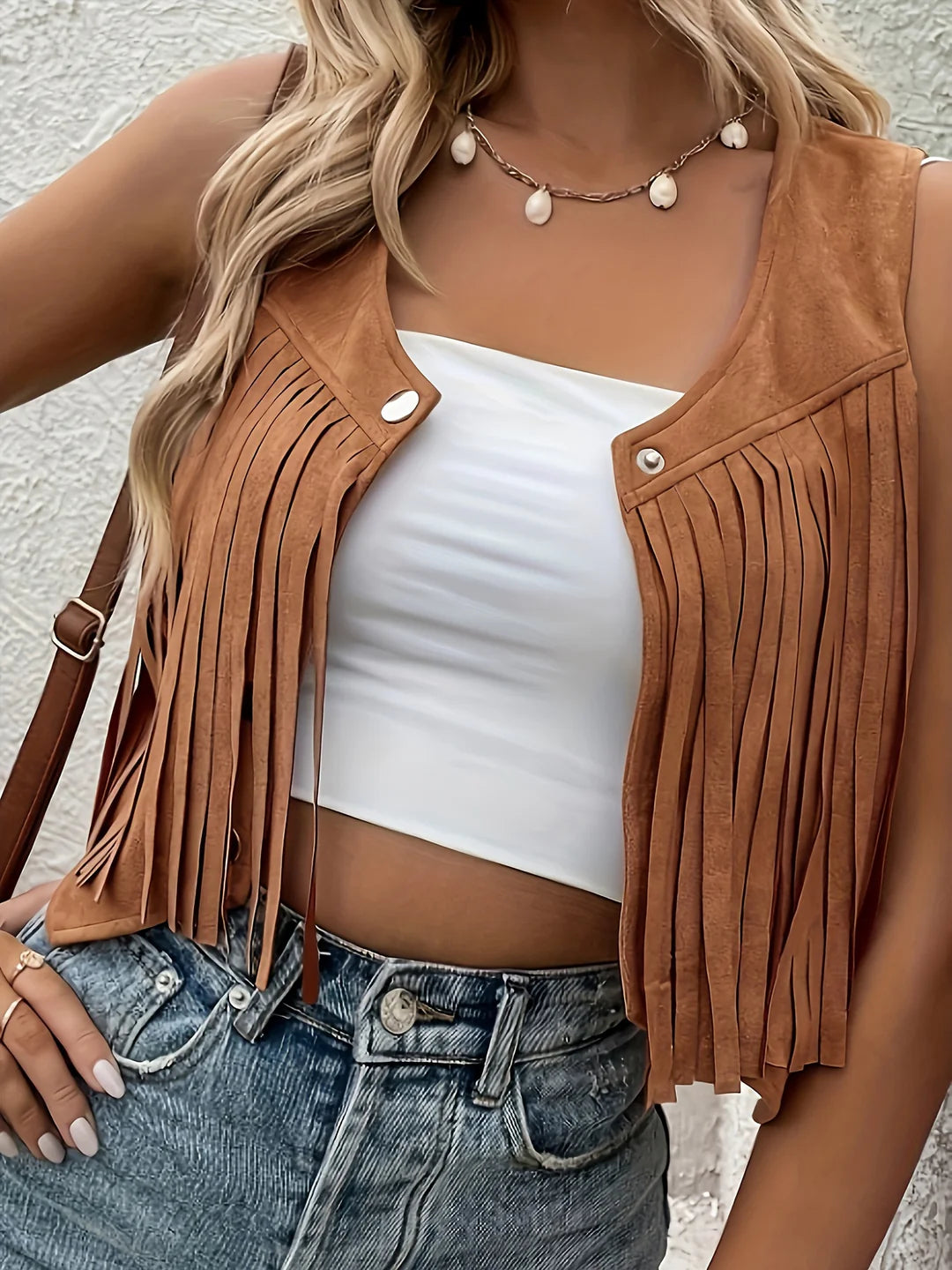 Heath Fringe™ | Cropped Suede Vest