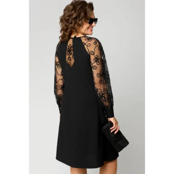 Elora™ | Lace‑Panel Patchwork Dress
